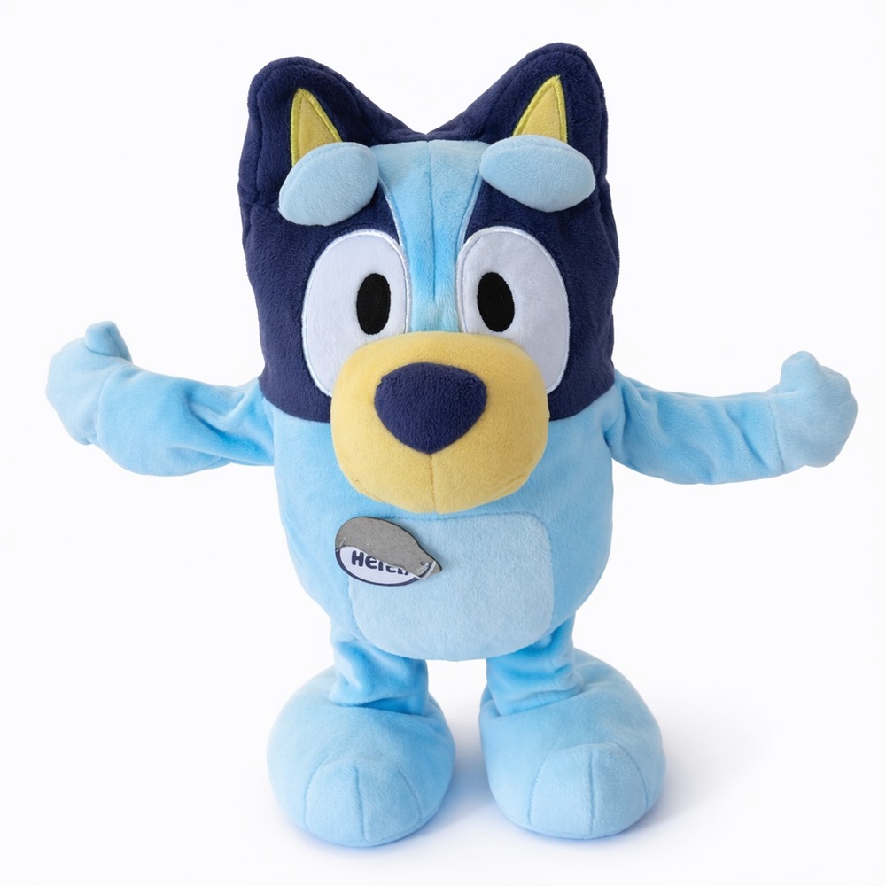 Bluey Plush Character Toy - Light & Navy Blue with Yellow Accents